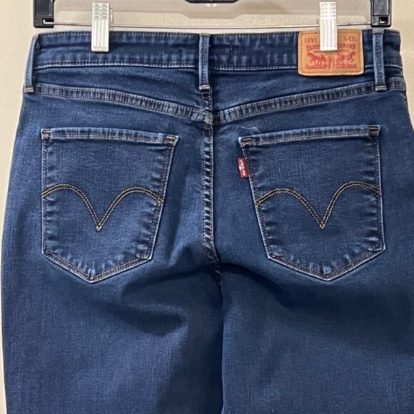 Levis Womens Blue Classic Mid Rise Skinny Dark Wash Denim Jeans Size 10 - Picture 4 of 12